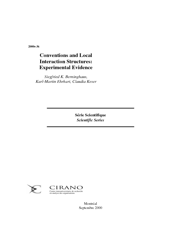 Conventions and Local Interaction Structures: Experimental Evidence