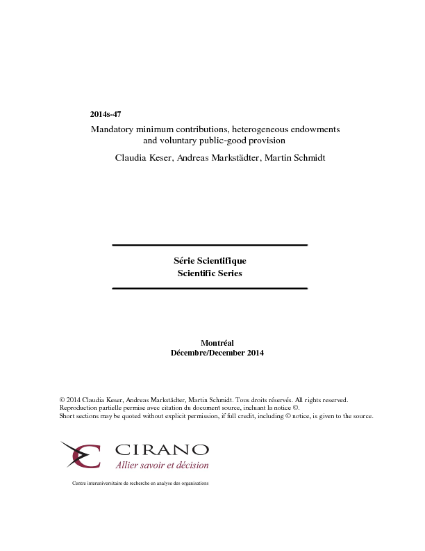 Mandatory minimum contributions, heterogeneous endowments and voluntary public-good provision