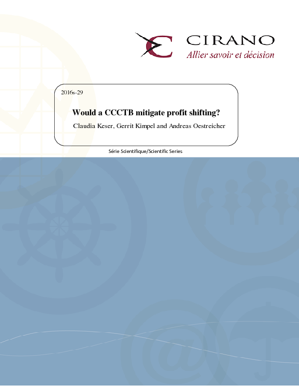 Would a CCCTB mitigate profit shifting?