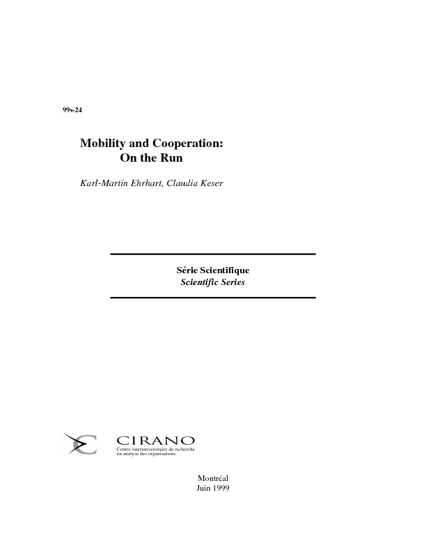 Mobility and Cooperation: On the Run